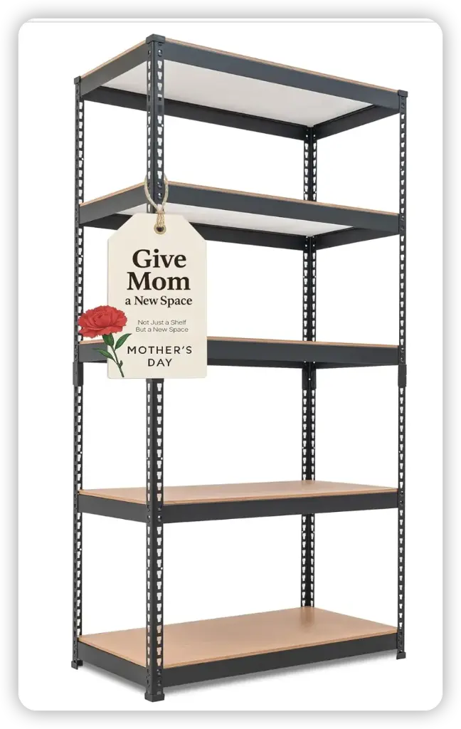 HOMEDANT 5 Tier Laminated Boltless Metal Shelving Unit Adjustable Garage Storage Utility Rack Heavy Duty Shelves Organization Multipurpose Shelf Warehouse Pantry Shed 35.9" W x 18.2" D x 71.3" H 1Pack