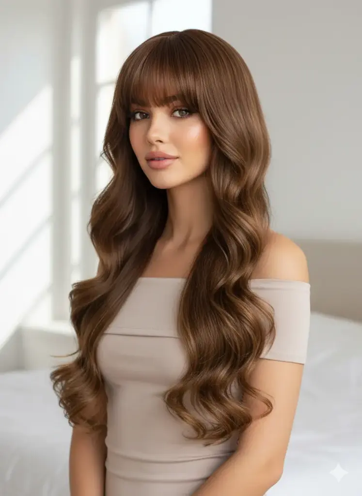 2049 Long Wavy Wig with Full Bangs