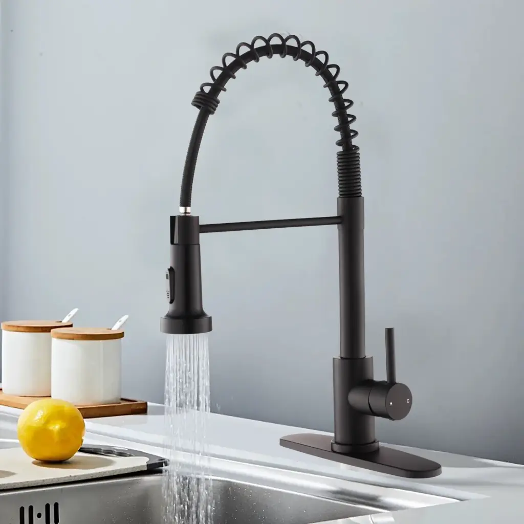 YS-K3A Pull-Down Kitchen Faucet – Multi-Finish Options (Black / Chrome / Brushed Gold)