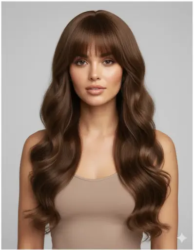 2051A Middle Part Wig with Bangs