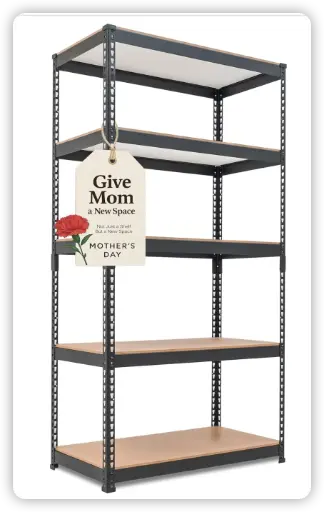 HOMEDANT 5 Tier Laminated Boltless Metal Shelving Unit Adjustable Garage Storage Utility Rack Heavy Duty Shelves Organization Multipurpose Shelf Warehouse Pantry Shed 35.9" W x 18.2" D x 71.3" H 1Pack